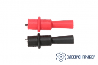 Крокодил в кожухе на резьбе (комплект красный/черный), cat iii 1000v/cat iv 600v 10а UNI-T UT-C05A(M4)