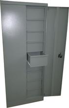 Шкаф с выдвижными металлическими ящиками 18ЯВ (ral 7035)