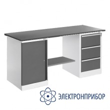 Верстак, оснащенный драйвером др-03 и тумбой тмб-01, тип столешницы №3 ВР-18+ТМБ-01+ДР-03/№3