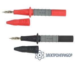 Комплект из двух наконечников 4 мм подпружиненные (серые с красным и черным) TEL-AL11-C4