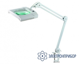 Лампа-лупа с плафоном прямоугольной формы на струбцине 8069D 5D