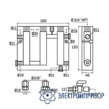 Акриловая проточная камера (ячейка) на 3 электрода (до 60 градусов) 3/4" npt AQUA-LAB AQ-CELL3-3/4