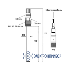 Безмембранный электрод растворенного кислорода для aq-do150 и aq-do300 (без кабеля vp6-st/10m) AQUA-LAB AQ-DO4-EL10 разъем VP6