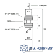 Промышленный высокотемпературный ec электрод AQUA-LAB AQ-EC-HI-TIT