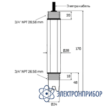 Промышленный ph электрод для высокого давления (до 6bar) до 80°c AQUA-LAB AQ-PH-BAR