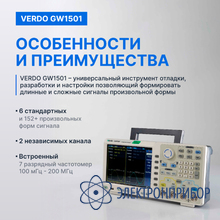 Генератор сигналов 80 мгц, 1250 мвыб/с VERDO GW1501