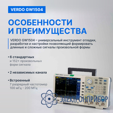 Генератор сигналов 200 мгц, 1250 мвыб/с VERDO GW1504