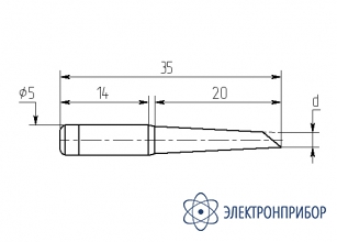 Паяльная насадка 0,8 мм (односторонний срез, износостойкая) М20-DB-11