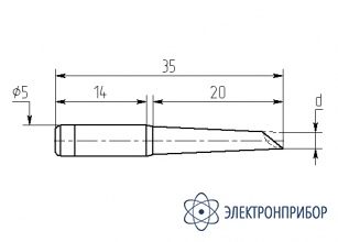 Паяльная насадка 2,5 мм (микроволна, износостойкая) М20-DС-02