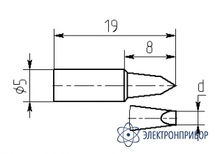 Паяльная насадка 2,5 мм (двухсторонний срез, износостойкая) МG8-DA-02