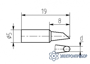 Паяльная насадка 0,8 мм (односторонний срез, износостойкая) МG8-DВ-11