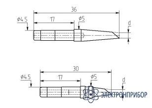 Паяльная насадка 2,5 мм (односторонний срез, износостойкая) МИ-DB-02