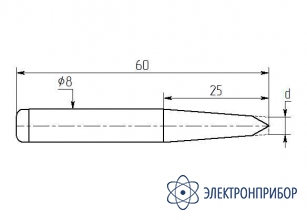 Паяльная насадка 8,0 мм (двухсторонний срез, износостойкая, посадочный диаметр 8 мм) МL25-DА-80