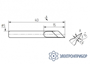 Паяльная насадка 5,0 мм (косой нож, угол 30°) MN15-DK-05-30
