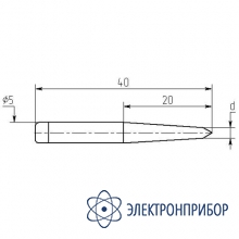 Паяльная насадка 5 мм (двухсторонний срез, износостойкая) МN20-DA-05