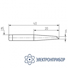 Паяльная насадка 5 мм (односторонний срез, износостойкая) МN20-DB-05