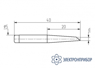 Паяльная насадка 0,8 мм (односторонний срез, износостойкая) МN20-DВ-11
