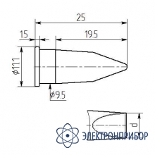 Паяльная насадка 9,5 мм (двухсторонний срез, износостойкая) LHT20-DA-09