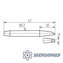 Паяльная насадка 1,5 мм (односторонний срез, износостойкая) МP12-DB-01