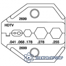 Матрица bnc/tnc hdtv (75 ом): belden 1855a, 1865a, 1505a, 1505f, 1694a, 1694f для кримперов 1300/8000 Paladin Tools PA2699