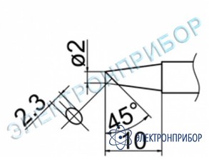 Паяльная сменная композитная головка для станций fx-950/ fx-951/fx-952/fm-203 T12-BCF2Z