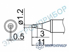 Паяльная сменная композитная головка для станций fx-950/ fx-951/fx-952/fm-203 T12-WD12