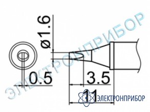 Паяльная сменная композитная головка для станций fx-950/ fx-951/fx-952/fm-203 T12-WD16