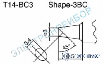 Паяльные сменные композитные головки для паяльника с подачей азота hakko 957, станции hakko 938 T14-BC3