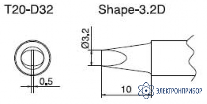 Паяльная сменная композитная головка для станций fx-838 T20-D32