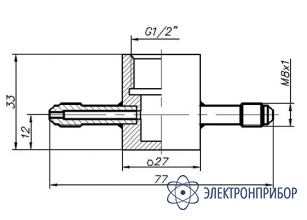 Дополнительная камера для резьбы 1/2" unf Проточная камера 1/2" UNF со штуцерами М8х1