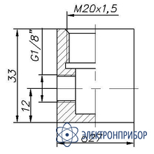 Дополнительная камера для резьбы м20х1,5 Проточная камера М20х1,5 со штуцерами c внутренней резьбой G1/8"