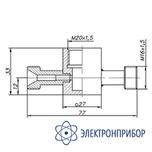 Дополнительная камера для резьбы м20х1,5 Проточная камера М20х1,5 со штуцерами М16x1.5