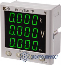 Вольтметр переменного тока, трехканальный (дополнительно 1 порт rs-485 modbus rtu; 3 аналоговых выхода) PZ194U-2K4T 3 AO