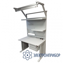 Стол рабочий основной (оцинкованная сталь и фанера 24 мм) С6-1500х700 ф/оц (цвет RAL 7035)