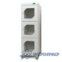 Шкаф хранения в среде инертных газов light серый трехсекционный c автоматическим модулем подачи азота 600*640*1947мм DCLN-3G ESD RAL7035