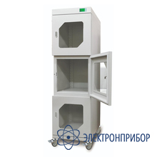 Шкаф хранения в среде инертных газов light серый трехсекционный c автоматическим модулем подачи азота 600*640*1947мм DCLN-3G ESD RAL7035