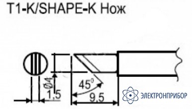 Паяльная сменная композитная головка для станции hakko fx-951 esd T1-K