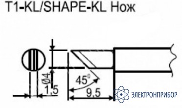 Паяльная сменная композитная головка для станции hakko fx-951 esd T1-KL