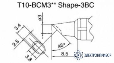 Паяльная сменная композитная головка для станций 938 T10-BCM3