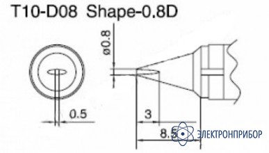 Паяльная сменная композитная головка для станций 938 T10-D08