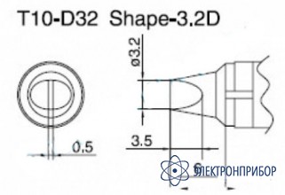 Паяльная сменная композитная головка для станций 938 T10-D32