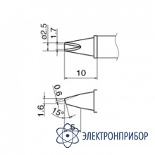 Паяльная сменная композитная головка для станций hakko fx-950/fx-951/fx-952/fm-203 T12-1610