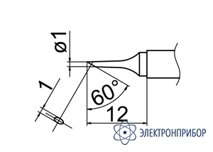 Паяльная сменная композитная головка для станций fx-950/ fx-951/fx-952/fm-203 T12-C1