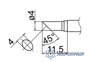 Паяльная сменная композитная головка для станций fx-950/ fx-951/fx-952/fm-203 T12-C4