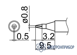 Паяльная сменная композитная головка для станций fx-950/ fx-951/fx-952/fm-203 T12-D08