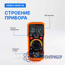 Мультиметр портативный прецизионный 0,05%, 30000 отсчетов VERDO MH6136