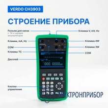 Калибратор процессов с функцией измерения, 0,008%, f, hart VERDO CH3903