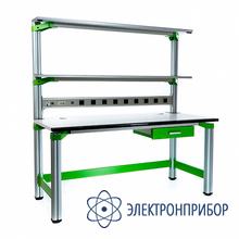 Стол регулировщика радиоаппаратуры антистатический, 1600х800х1650, выдвижной ящик VERDO FIX-T16080-001