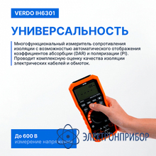 Измеритель сопротивления изоляции до 1000в VERDO IH6301