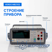 Мультиметр настольный (вольтметр) 4 1/2 разряда, погрешность 0,02% VERDO MB2102
